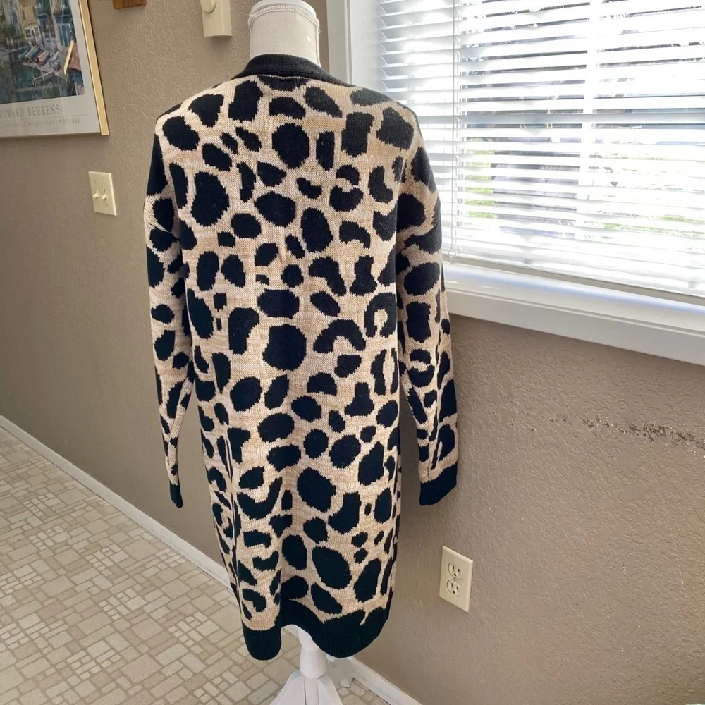 CENY spotted open front cardigan, Sz. L